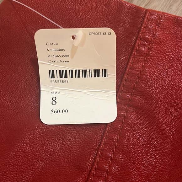 Free People NWT red suede mini skirt size 8 - Picture 3 of 4